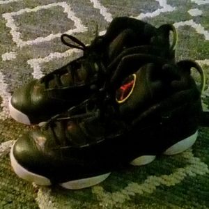 Air Jordan 6 rings shoes black/red/white/yellow.